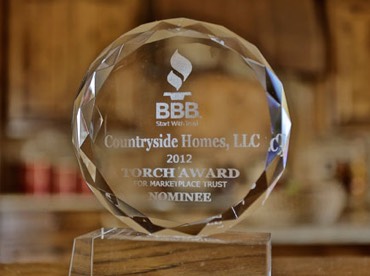 Countryside Homes was honored by Better Business Bureau